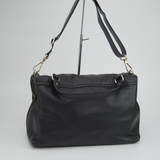 美品★(伊)ザネラート/ZANELLATO【★ポスティーナ L】マルカプント/ショルダー バッグ/メンズ&レディース/黒★a0N5242
