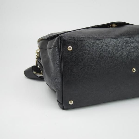 美品★(伊)ザネラート/ZANELLATO【★ポスティーナ L】マルカプント/ショルダー バッグ/メンズ&レディース/黒★a0N5242