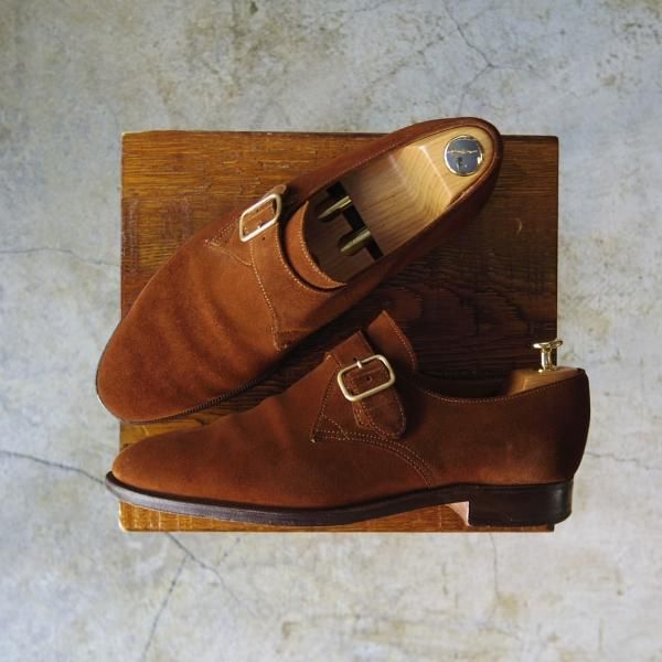 ★クロケット&ジョーンズ 6.5E【★ロイドフットウェア別注/Lloyd Footwear】297ラスト/茶/スエード/モンクストラップ/Crockett&Jones★c918