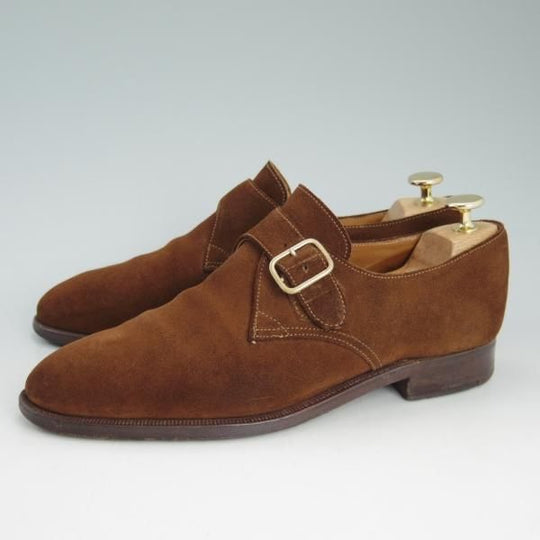 ★クロケット&ジョーンズ 6.5E【★ロイドフットウェア別注/Lloyd Footwear】297ラスト/茶/スエード/モンクストラップ/Crockett&Jones★c918