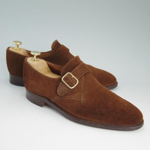 ★クロケット&ジョーンズ 6.5E【★ロイドフットウェア別注/Lloyd Footwear】297ラスト/茶/スエード/モンクストラップ/Crockett&Jones★c918