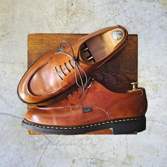 極上★パラブーツ SIZE 8【★シャンボード/CHAMBORD】ゴールド/GOLD/TEXソール/リスレザー/カーフ/Uチップ/Paraboot★c919