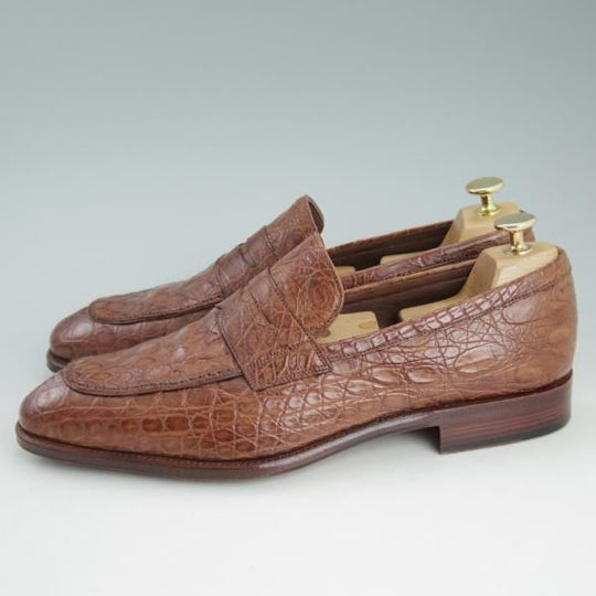 極美品★(スペイン製)CARMINA/カルミナ SIZE 9【定価15万円以上★クロコ仕様/トレーディングポスト別注】ローファー/Trading Post★c928