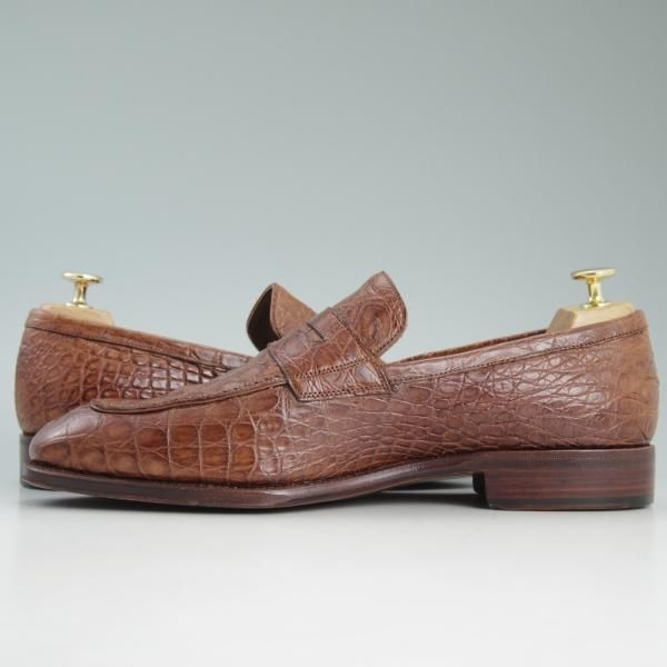 極美品★(スペイン製)CARMINA/カルミナ SIZE 9【定価15万円以上★クロコ仕様/トレーディングポスト別注】ローファー/Trading Post★c928
