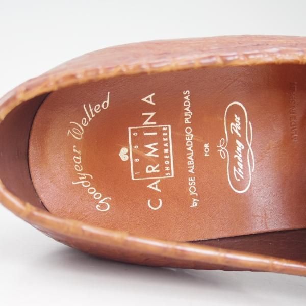 極美品★(スペイン製)CARMINA/カルミナ SIZE 9【定価15万円以上★クロコ仕様/トレーディングポスト別注】ローファー/Trading Post★c928