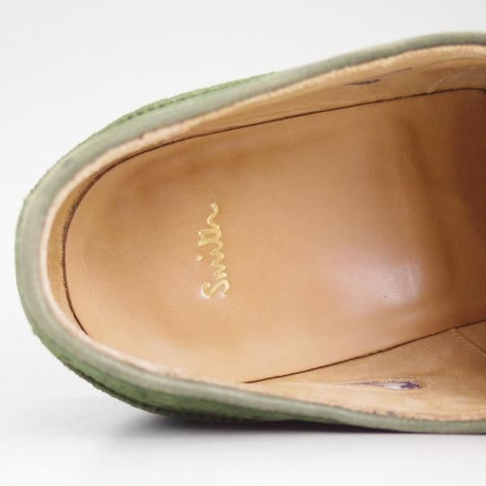 極美品★(英)チーニー 7E【★ポールスミス別注/Paul Smith】フルブローグ/175ラスト/緑/スエード/CHEANEY★c935