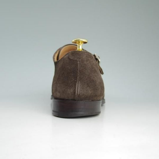 極上★クロケット&ジョーンズ 9E【★ラウンズ/LOWNDES】ダブルモンク/348ラスト/濃茶/スエード/Crockett&Jones★c938