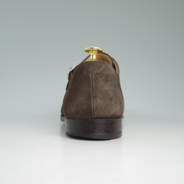 極上★クロケット&ジョーンズ 9E【★ラウンズ/LOWNDES】ダブルモンク/348ラスト/濃茶/スエード/Crockett&Jones★c938