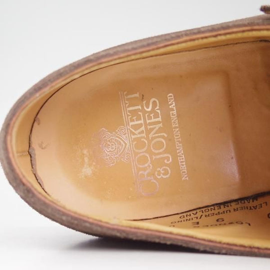 極上★クロケット&ジョーンズ 9E【★ラウンズ/LOWNDES】ダブルモンク/348ラスト/濃茶/スエード/Crockett&Jones★c938