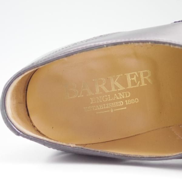 美品★(英)BARKER/バーカー 8G【★グッドイヤーウェルテッド製法】フルブローグ/黒/ウイングチップ/カーフ★c939