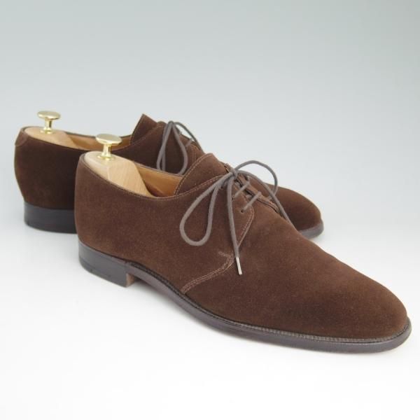 極上★クロケット&ジョーンズ 9E【★ロイドフットウェア別注/Lloyd Footwear】248ラスト/プレーントゥ/濃茶/スエード/Crockett&Jones★c940