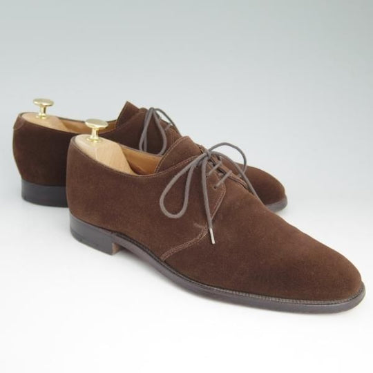 極上★クロケット&ジョーンズ 9E【★ロイドフットウェア別注/Lloyd Footwear】248ラスト/プレーントゥ/濃茶/スエード/Crockett&Jones★c940
