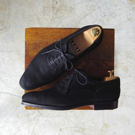 極上★(スペイン製)カルミナ SIZE 6.5【★伊勢丹取扱い/セミブローグ】ORIENTラスト/スエード/NEGRO/黒/80426/CARMINA★c944