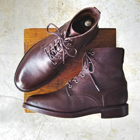 極美品★トリッカーズ SIZE 8.5【★カントリーブーツ/M7112】茶/プレーントゥ/ブーツ/グレインレザー/Tricker's★c946