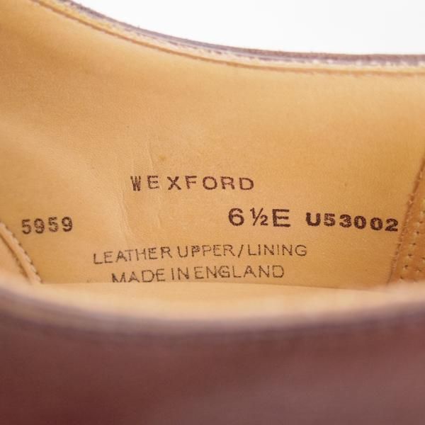 極美品★クロケット&ジョーンズ 6.5E【★リッジウェイソール仕様】WEXFORD/371ラスト/茶/WAX CALF/カーフ/Uチップ/Crockett&Jones★c955