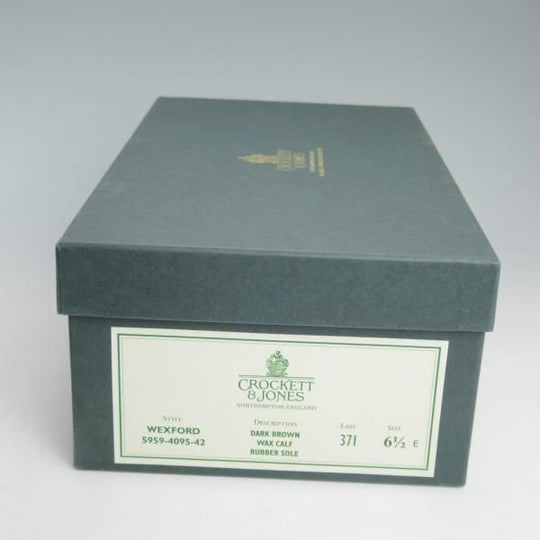 極美品★クロケット&ジョーンズ 6.5E【★リッジウェイソール仕様】WEXFORD/371ラスト/茶/WAX CALF/カーフ/Uチップ/Crockett&Jones★c955