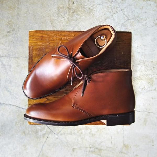 新品★チャーチ 55F/UK5.5【貴重★100ラスト/4都市ロゴ】チャッカブーツ/茶/カーフ/Church's★c963