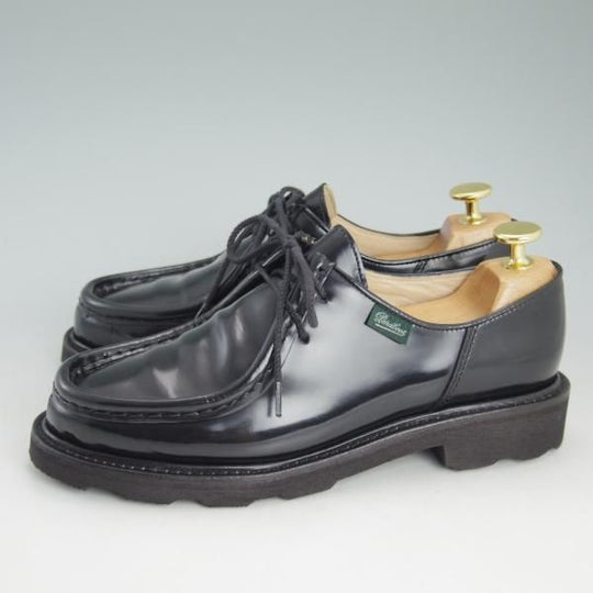 美品★パラブーツ(レディース) SIZE 3.5【貴重★ミカエル/MICHAEL】チロリアンシューズ/NOIR/GLOSS/グリフソール/Paraboot★c965