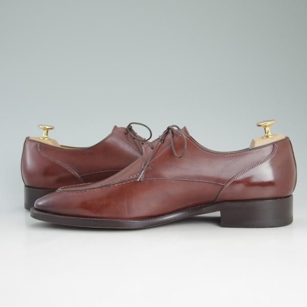 極美品★(伊)サントーニ SIZE 9.5【上級★ブラックラピド製法】Uチップ/赤茶/カーフ/SANTONI★c967
