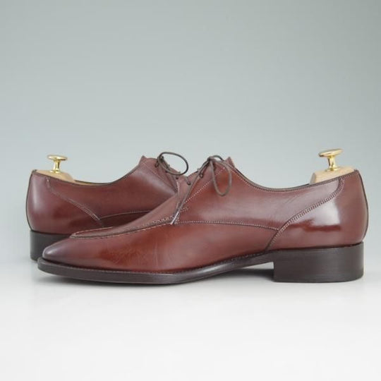 極美品★(伊)サントーニ SIZE 9.5【上級★ブラックラピド製法】Uチップ/赤茶/カーフ/SANTONI★c967