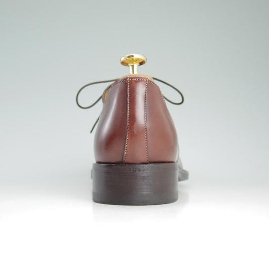 極美品★(伊)サントーニ SIZE 9.5【上級★ブラックラピド製法】Uチップ/赤茶/カーフ/SANTONI★c967