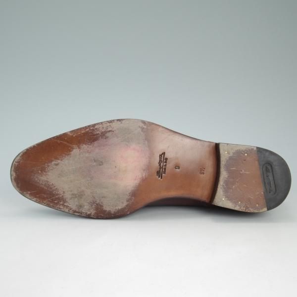 極美品★(伊)サントーニ SIZE 9.5【上級★ブラックラピド製法】Uチップ/赤茶/カーフ/SANTONI★c967