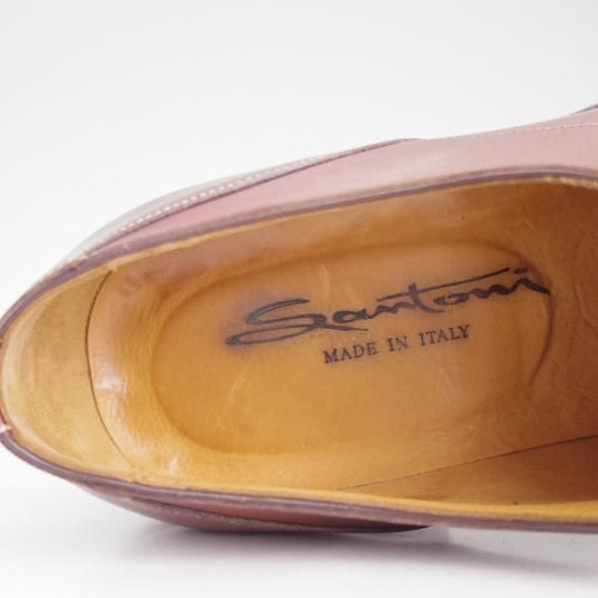 極美品★(伊)サントーニ SIZE 9.5【上級★ブラックラピド製法】Uチップ/赤茶/カーフ/SANTONI★c967
