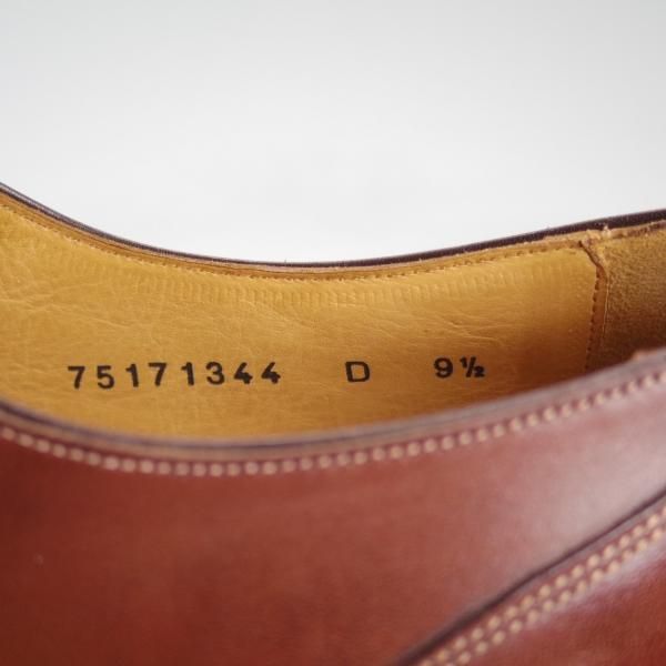 極美品★(伊)サントーニ SIZE 9.5【上級★ブラックラピド製法】Uチップ/赤茶/カーフ/SANTONI★c967