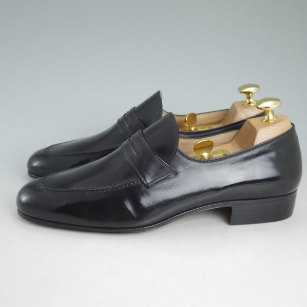 未使用★(伊)タニノクリスチー SIZE 5.5【★定価15万円以上/コインローファー/黒】カーフ/102872/men's/メンズ/TANINO CRISCI★c971