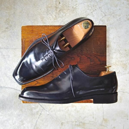 極上★(伊)タニノクリスチー SIZE 7.5【★定価15万円以上/ホールカット】131407/カーフ/黒/TANINO CRISCI★c972