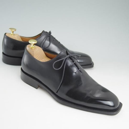 極上★(伊)タニノクリスチー SIZE 7.5【★定価15万円以上/ホールカット】131407/カーフ/黒/TANINO CRISCI★c972