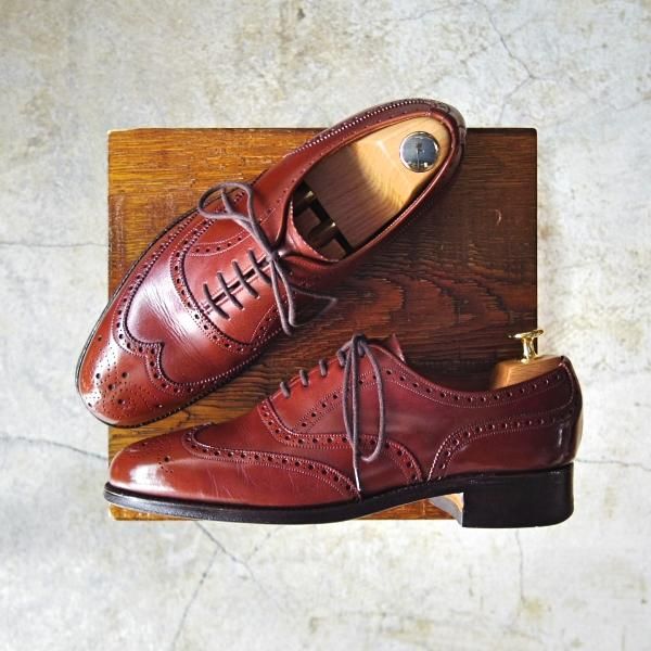 ★(英)チーニー製 US8D/UK7.5【貴重★米国ライン/ROYAL TWEED/チャーチ名義/CHURCH'S】プレーントゥ/ロイヤルツイード/カーフ/CHEANEY★c976