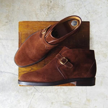 極上★(伊)タニノクリスチー SIZE 6.5【★ジョージブーツ/109681】茶/スエード/メンズ/men's/TANINO CRISCI★c981