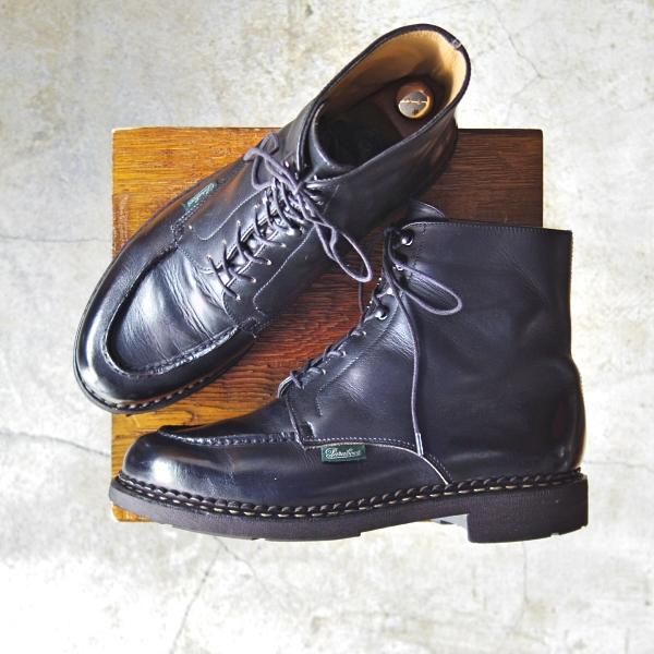 ★パラブーツ SIZE 7.5【貴重★ボーリュー/BEAULIEU/シャンボードのブーツ】Uチップ/NOIR/黒/リスレザー/Paraboot★c983
