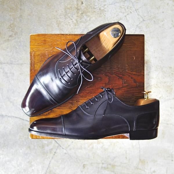 ★(伊)ステファノビ SIZE 7.5【★ストレートチップ】黒/カーフ/STEFANOBI★c984