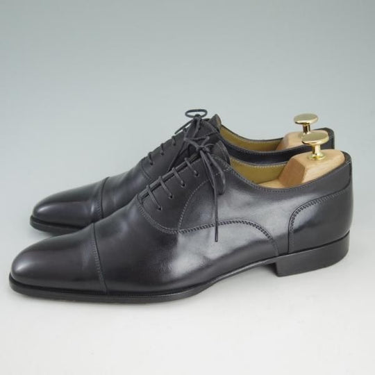 ★(伊)ステファノビ SIZE 7.5【★ストレートチップ】黒/カーフ/STEFANOBI★c984