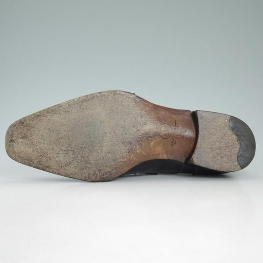 ★(伊)ステファノビ SIZE 7.5【★ストレートチップ】黒/カーフ/STEFANOBI★c984