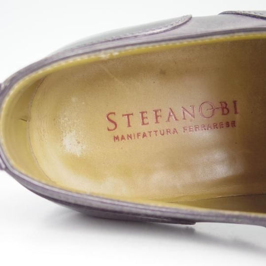 ★(伊)ステファノビ SIZE 7.5【★ストレートチップ】黒/カーフ/STEFANOBI★c984