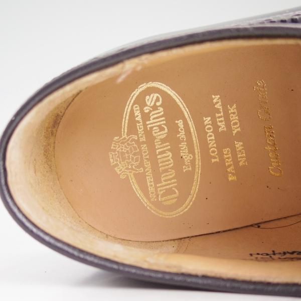 極美品★チャーチ 80F/UK8【★グラフトン/GRAFTON/173ラスト】ポリッシュドバインダーカーフ/4都市ロゴ/黒/フルブローグ/Church's★c994