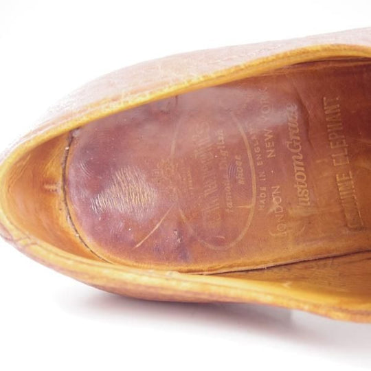 ★チャーチ 85D/UK8.5【極貴重★象革/GENUINE ELEPHANT/2都市ロゴ】旧チャーチ/プレーントゥ/Vフロント/ゾウ革/Church's★c996