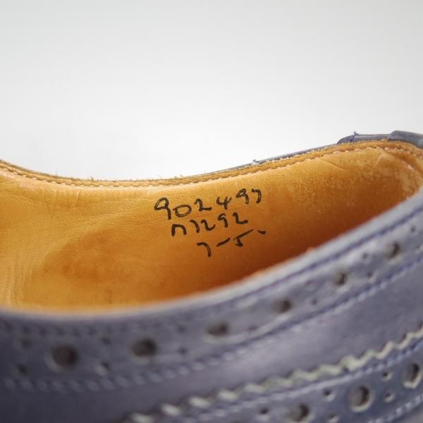極上★トリッカーズ SIZE 7【★コマンドソール仕様/M7292】紺/ネイビー/カーフ/カントリー/短靴/フルブローグ/Tricker's★c997
