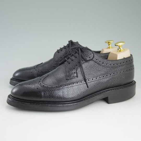 極美品★(英)CHEANEY/チーニー 7F【★ダイナイトソール仕様/1886ラスト】フルブローグ/黒/グレインレザー/ウイングチップ★d001