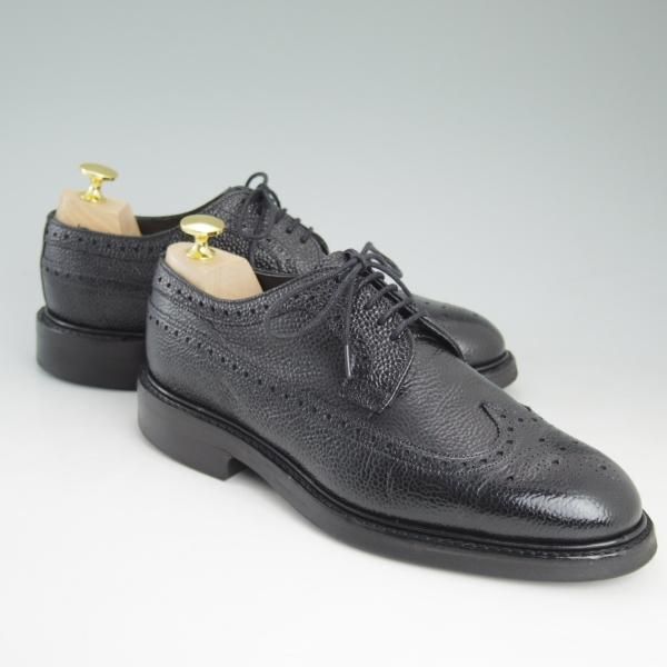 極美品★(英)CHEANEY/チーニー 7F【★ダイナイトソール仕様/1886ラスト】フルブローグ/黒/グレインレザー/ウイングチップ★d001
