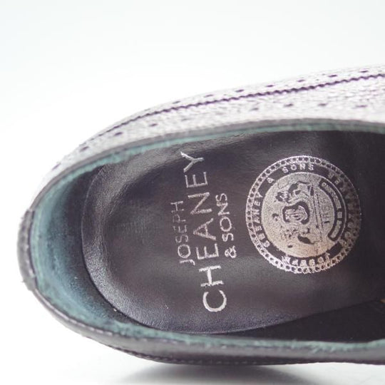 極美品★(英)CHEANEY/チーニー 7F【★ダイナイトソール仕様/1886ラスト】フルブローグ/黒/グレインレザー/ウイングチップ★d001