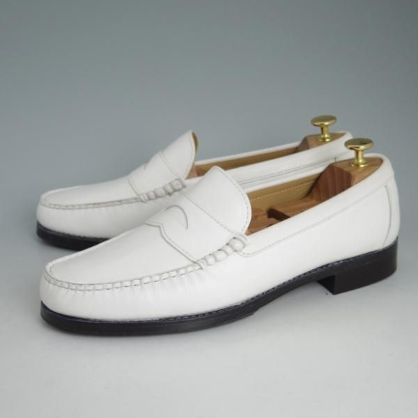 極美品★三陽山長 SIZE 8【★コインローファー】白/カーフ/スリッポン/モカシンシューズ/SanyoYamacho★d002