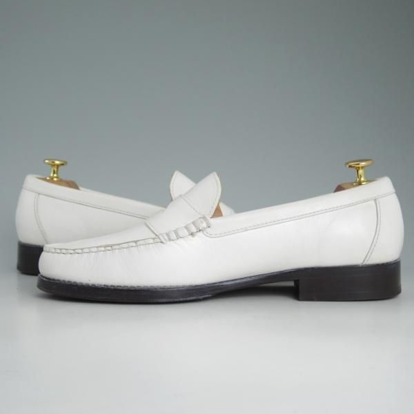 極美品★三陽山長 SIZE 8【★コインローファー】白/カーフ/スリッポン/モカシンシューズ/SanyoYamacho★d002