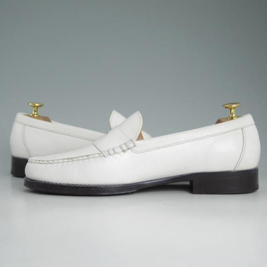 極美品★三陽山長 SIZE 8【★コインローファー】白/カーフ/スリッポン/モカシンシューズ/SanyoYamacho★d002