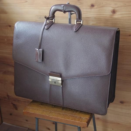 極上★(伊)サルヴァトーレ・フェラガモ/Ferragamo【★レザー ブリーフケース】茶/メンズ ビジネス バッグ/Salvatore★N5248