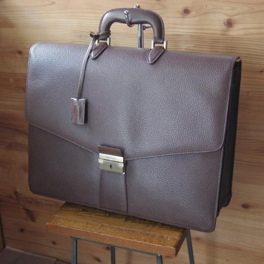 極上★(伊)サルヴァトーレ・フェラガモ/Ferragamo【★レザー ブリーフケース】茶/メンズ ビジネス バッグ/Salvatore★N5248