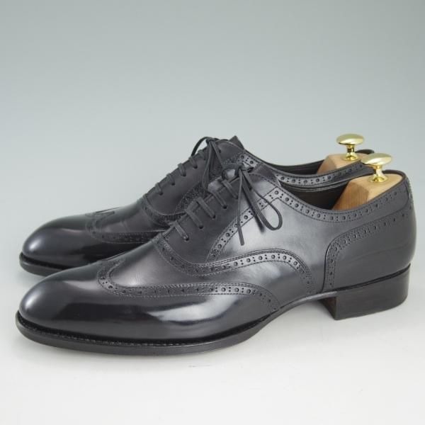 美品★シェットランドフォックス SIZE 8.5【上級★ケンジントン/3014SF】フルブローグ/黒/カーフ/ウイングチップ/Shetlandfox★d031